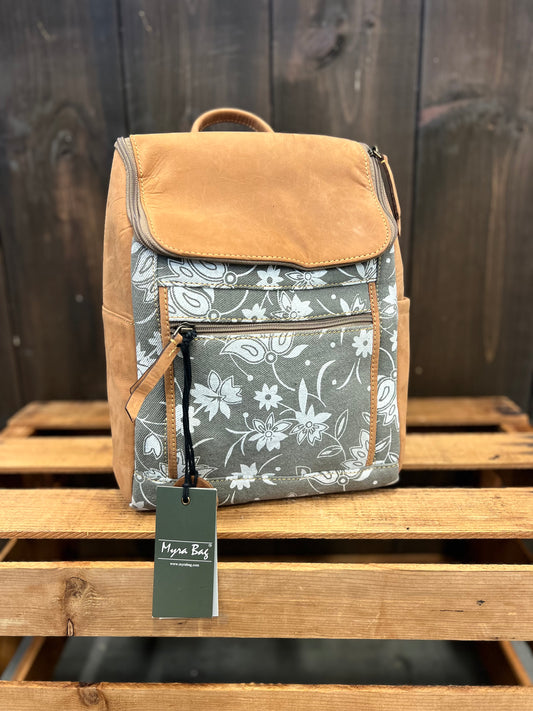 Gray Floral - Small Backpack