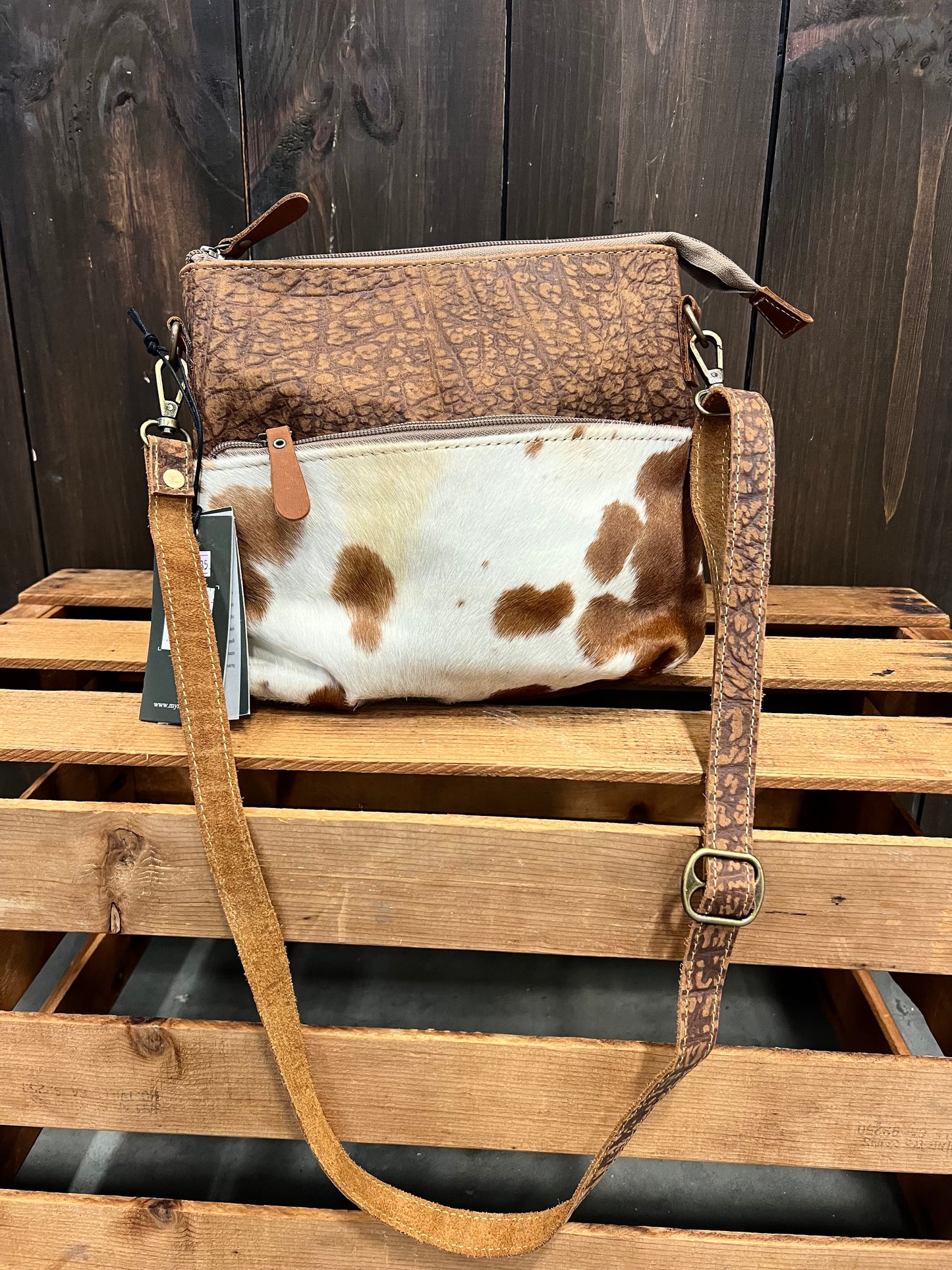 Brown Cow Print - Small Shoulder Bag