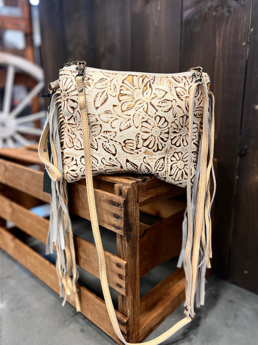 Cream Fringe - Small Shoulder Bag