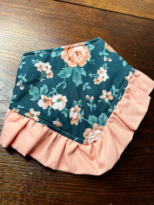 Peach Floral Bib (G)