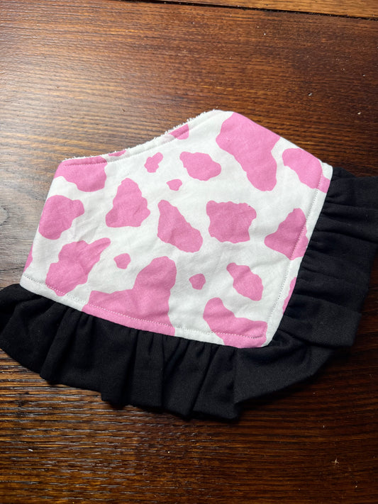 Pink Cow Print Bib (G)