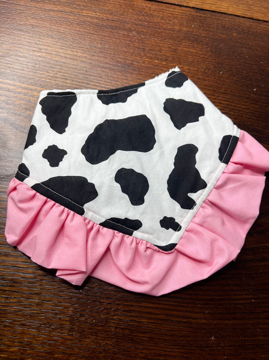 Black Cow Print Bib (G)