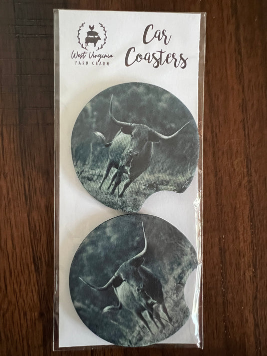 Longhorn B/W - Coasters